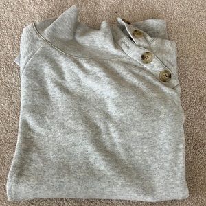 Jcrew factory sweatshirt w buttons guc warm gray